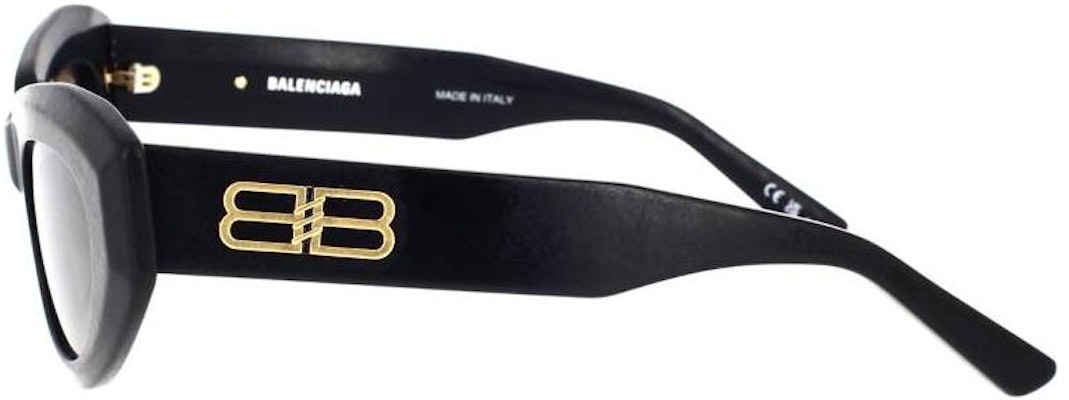 (W) Balenciaga Cermin Mata Hitam Bingkai Unik dengan Logo di Tangkai. BB0236S001 Shop (W) Balenciaga Cermin Mata Hitam Bingkai Unik dengan Logo di Tangkai. BB0236S001