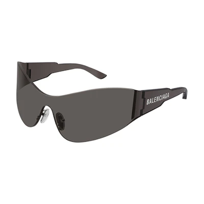 (Women) Balenciaga Black Irregular Nylon Sunglasses with Side Letter Design BB0257S-001