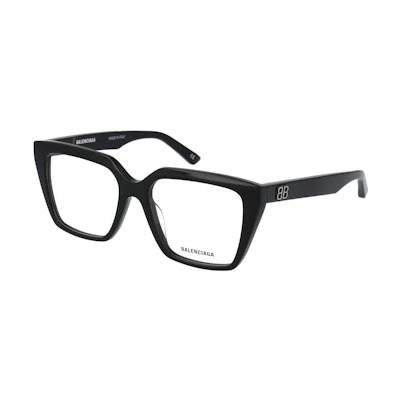 (Women) Balenciaga Black Irregular Optical Glasses Frame Lightweight Comfort BB0130O001