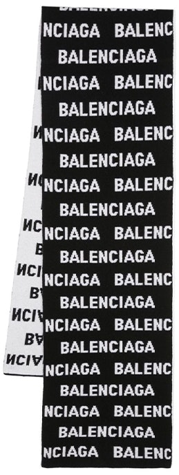 women-balenciaga-black-knit-logo-scarf-in-jacquard-design-766446-t1673