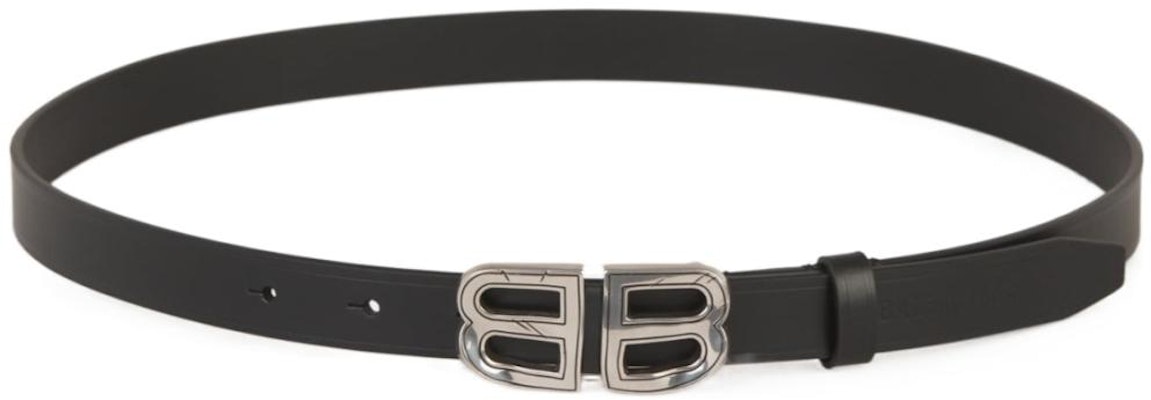 (Women) Balenciaga Black Leather Belt with Letter Logo and Smooth Buckle 2CM. 7718702AAL31000 Buy (Women) Balenciaga Black Leather Belt with Letter Logo and Smooth Buckle 2CM. 7718702AAL31000