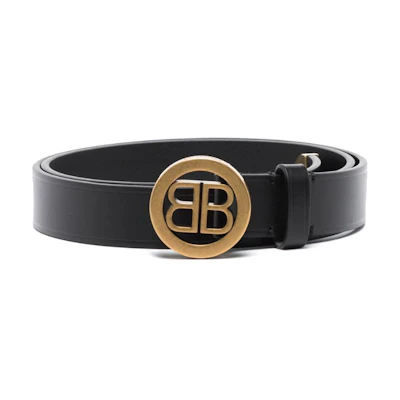 (Women) Balenciaga Black Leather Belt with Smooth Buckle 2.5CM Wide 6203281CH04