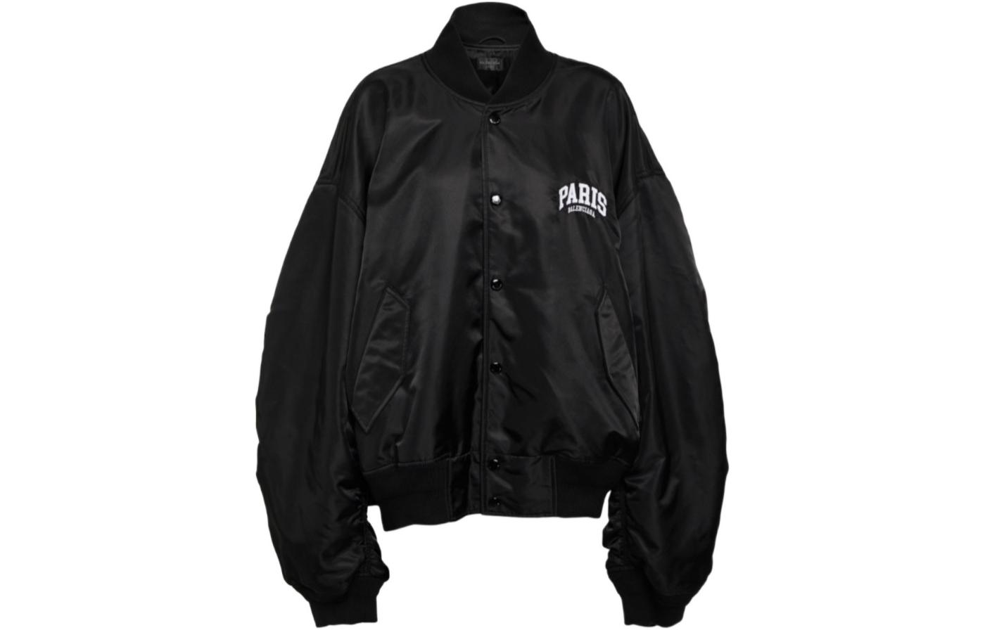 Order (W) 巴黎世家黑色字母印花棒球领长袖夹克. 768924TNO271000
