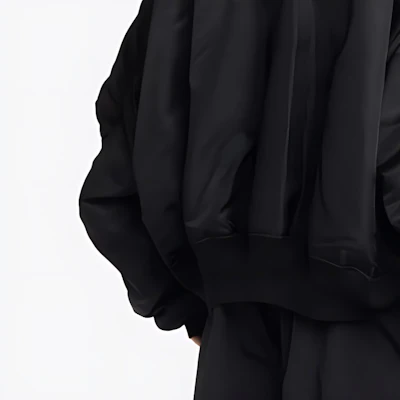 (W) 巴黎世家黑色字母印花棒球领长袖夹克. 768924TNO271000 Details for (W) 巴黎世家黑色字母印花棒球领长袖夹克. 768924TNO271000