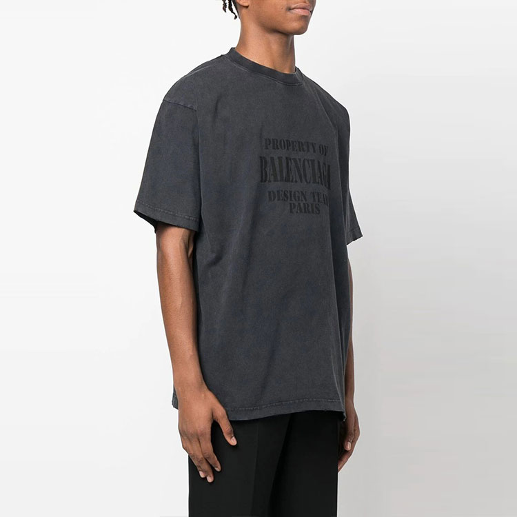 (Women) Balenciaga  Black Letter Print Crewneck T-Shirt. 641655TMVH81055 圖 7