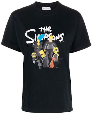 (W) バレンシアガ ブラック レタープリント グラフィック クルーネック Tシャツ クラシックフィット 670943TLVG70100 Order (W) バレンシアガ ブラック レタープリント グラフィック クルーネック Tシャツ クラシックフィット 670943TLVG70100