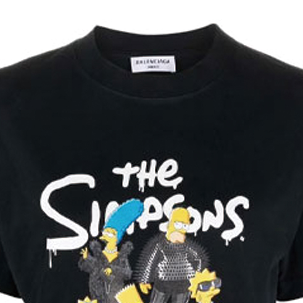 Sizing (W) バレンシアガ ブラック レタープリント グラフィック クルーネック Tシャツ クラシックフィット 670943TLVG70100