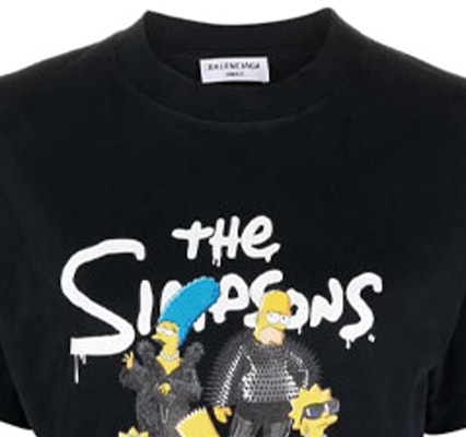 (W) バレンシアガ ブラック レタープリント グラフィック クルーネック Tシャツ クラシックフィット 670943TLVG70100 Sizing (W) バレンシアガ ブラック レタープリント グラフィック クルーネック Tシャツ クラシックフィット 670943TLVG70100