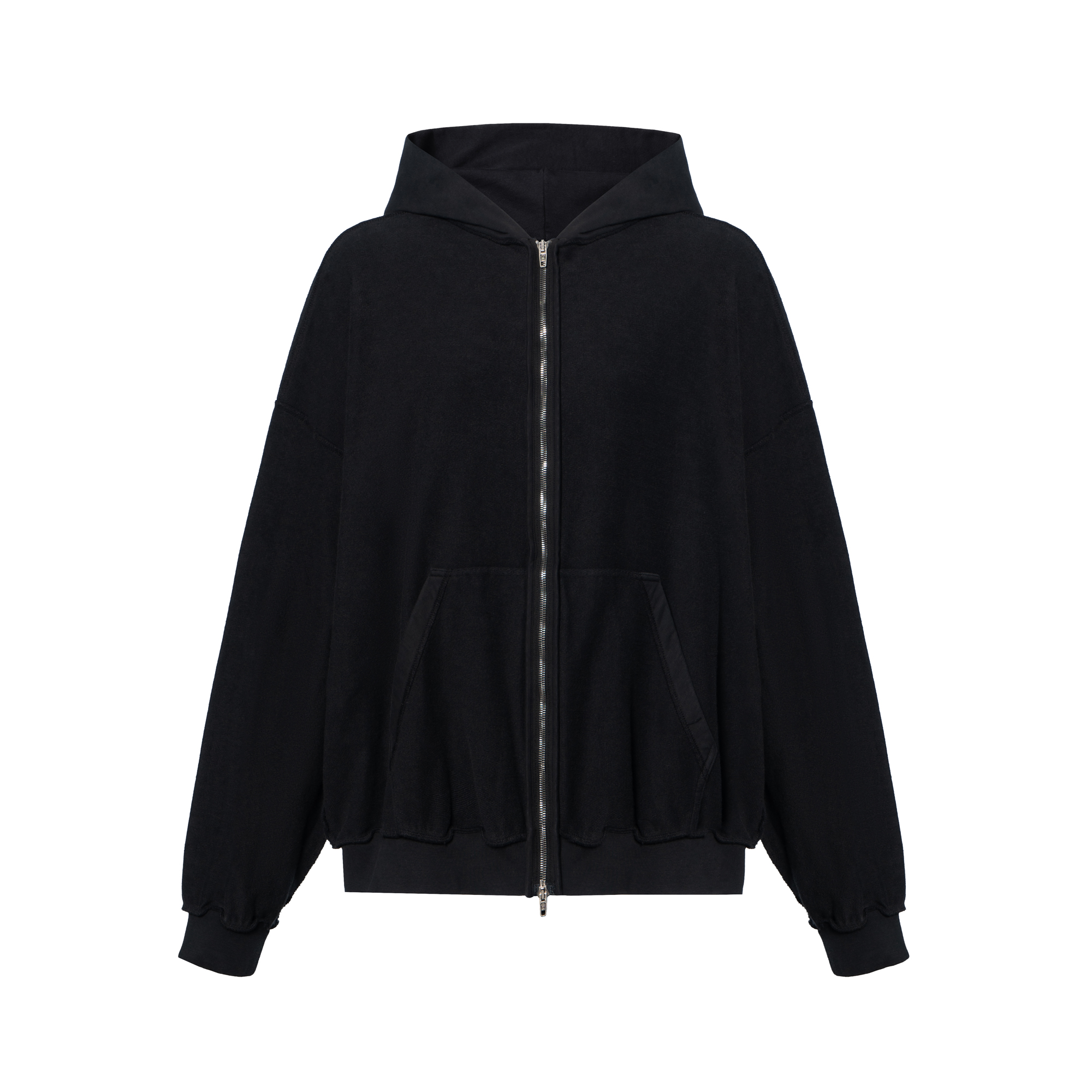 (Women) Balenciaga  Black Letter Print Zip-Up Hoodie Jacket. 790378TQVJ31569
