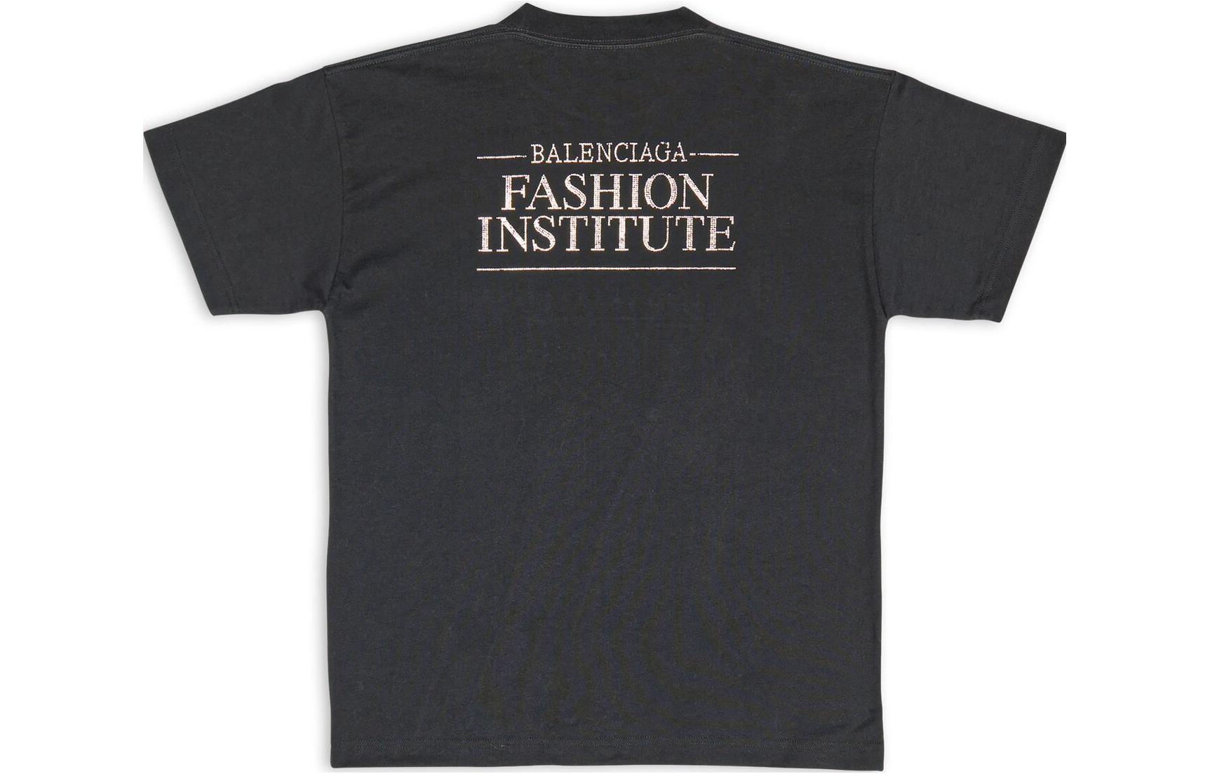 (Women) Balenciaga  Black Logo Crystal T-Shirt FW22 Oversized Crewneck Tee. 612965TMVO91073 圖 3