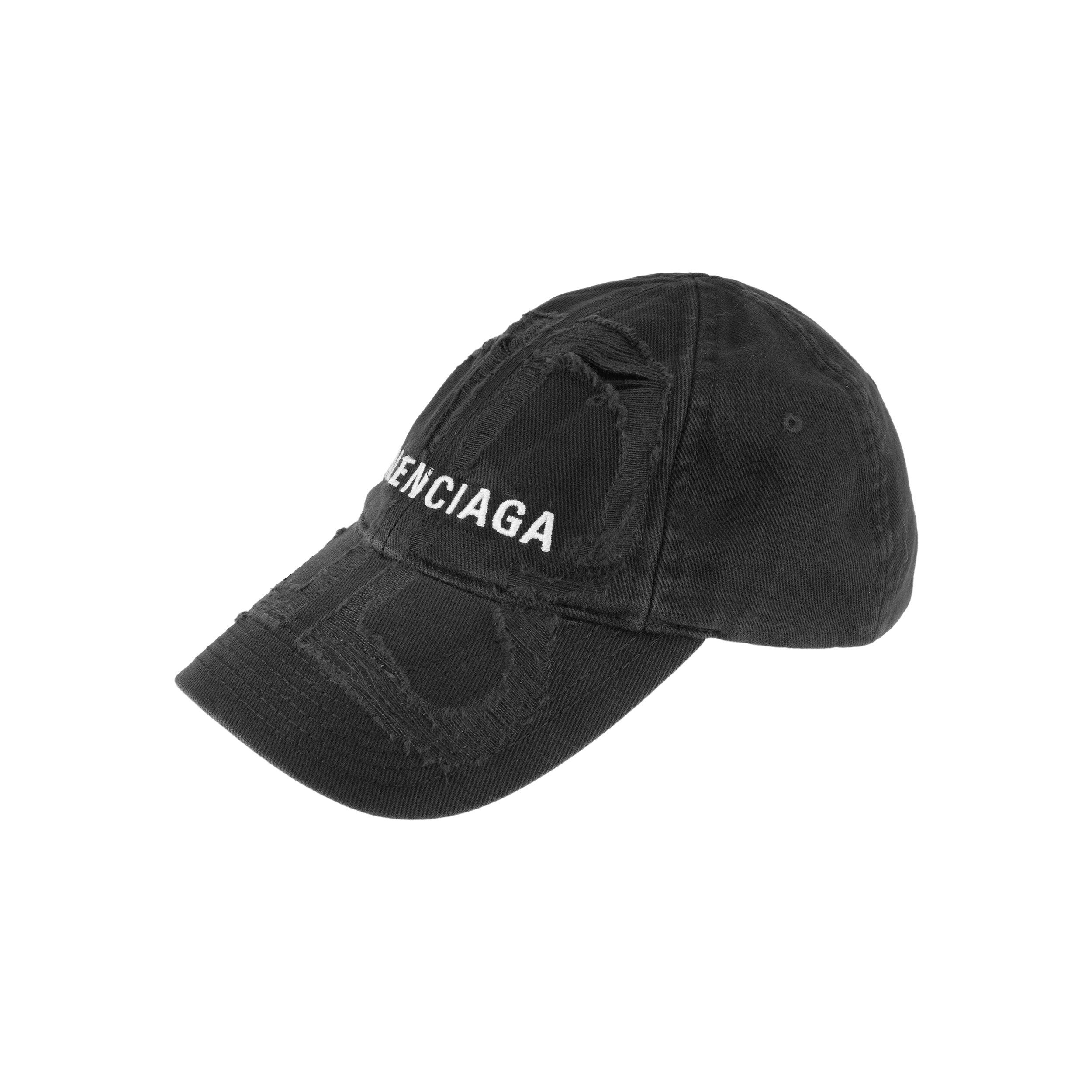 (Women) Balenciaga  Black Logo Embroidered Cotton Baseball Cap. 719282410B21077