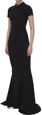 (Women) Balenciaga Black Logo Embroidered Slim Fit Short Sleeve Dress SS23. 744730TOVR91055 Shop (Women) Balenciaga Black Logo Embroidered Slim Fit Short Sleeve Dress SS23. 744730TOVR91055