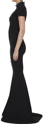 (Women) Balenciaga Black Logo Embroidered Slim Fit Short Sleeve Dress SS23. 744730TOVR91055 Details for (Women) Balenciaga Black Logo Embroidered Slim Fit Short Sleeve Dress SS23. 744730TOVR91055