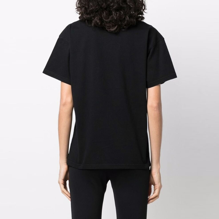 Details for (W) 巴黎世家 黑色印花标志圆领休闲常规版型T恤 612965TLV891076