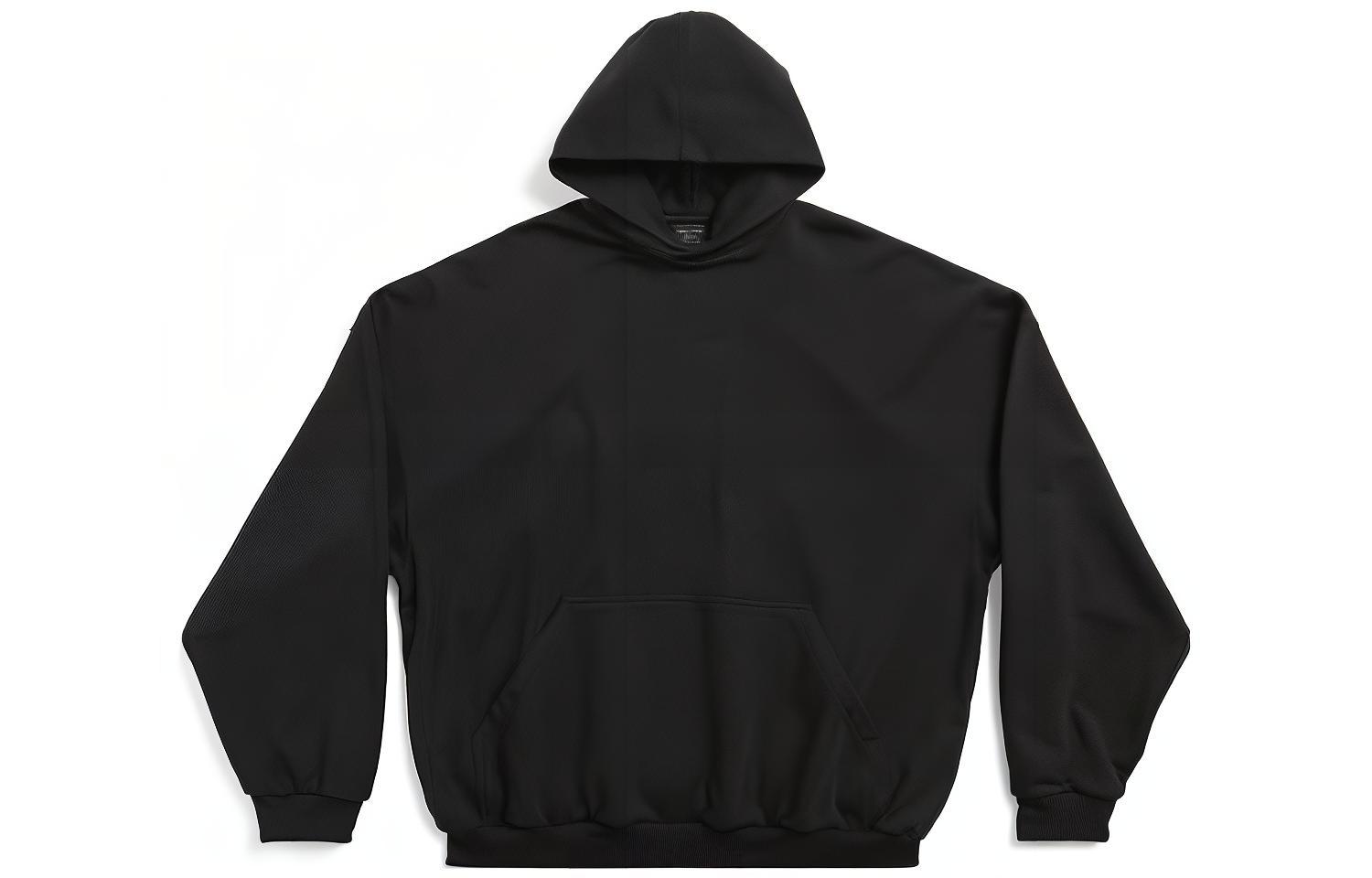 (Women) Balenciaga  Black Logo Print Hoodie Pullover - Oversized Fit. 739024TOVU91055