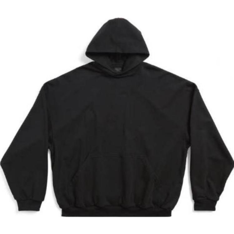 Shop (W) Balenciaga 黑色印花連帽衫 - 寬鬆版型上衣。 739024TOVU91055