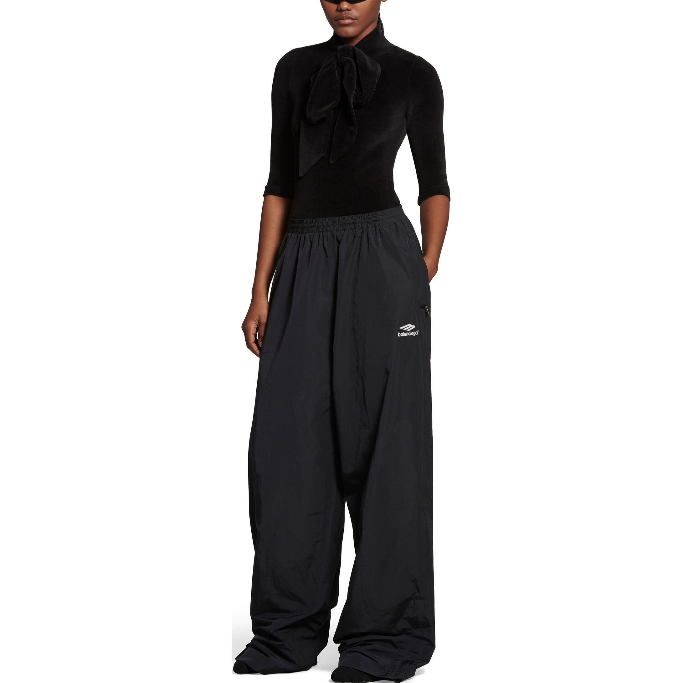 Shop (W) Balenciaga 黑色Logo印花寬鬆彈性休閒長褲. 763437TNQ251000