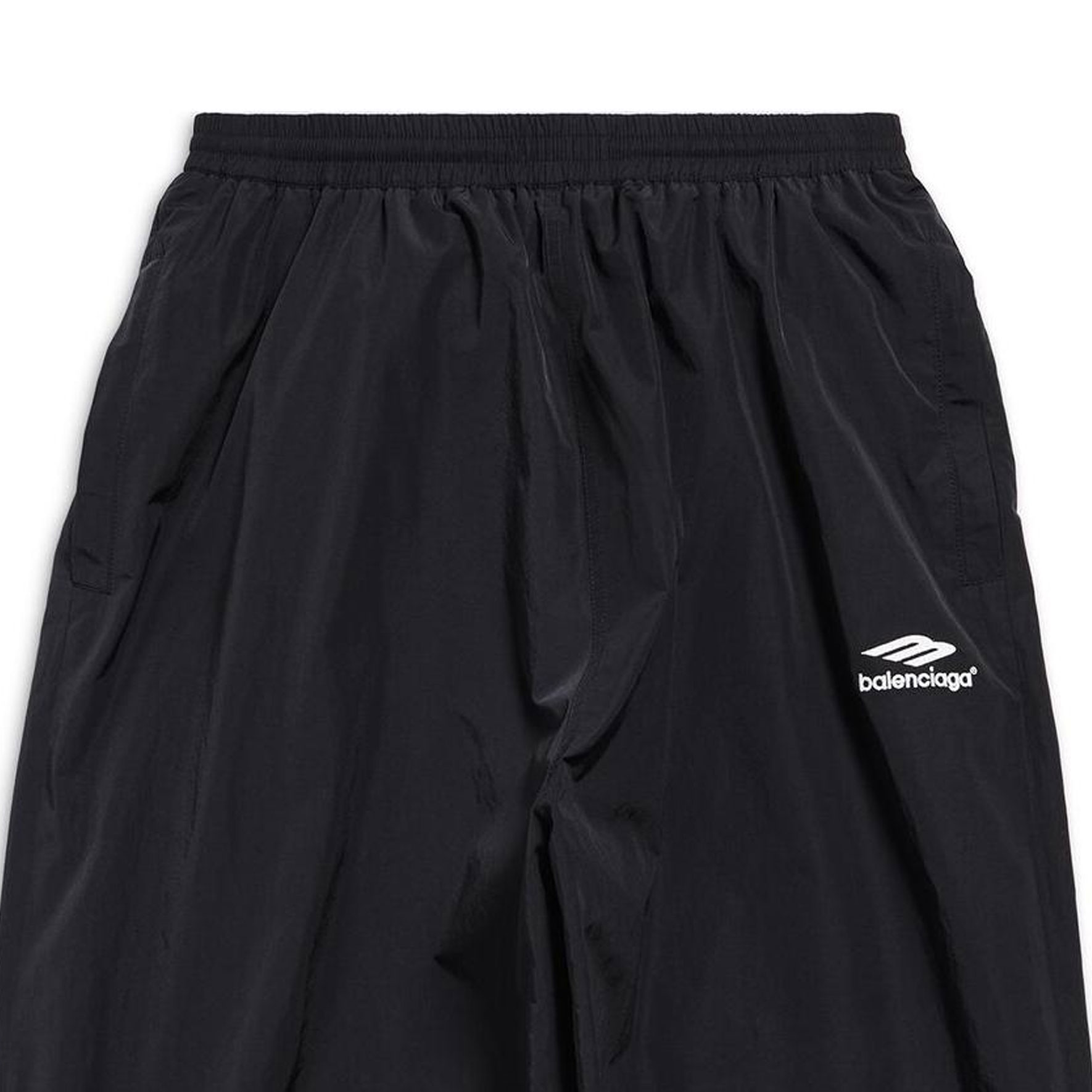 Sizing (W) Balenciaga 黑色Logo印花寬鬆彈性休閒長褲. 763437TNQ251000