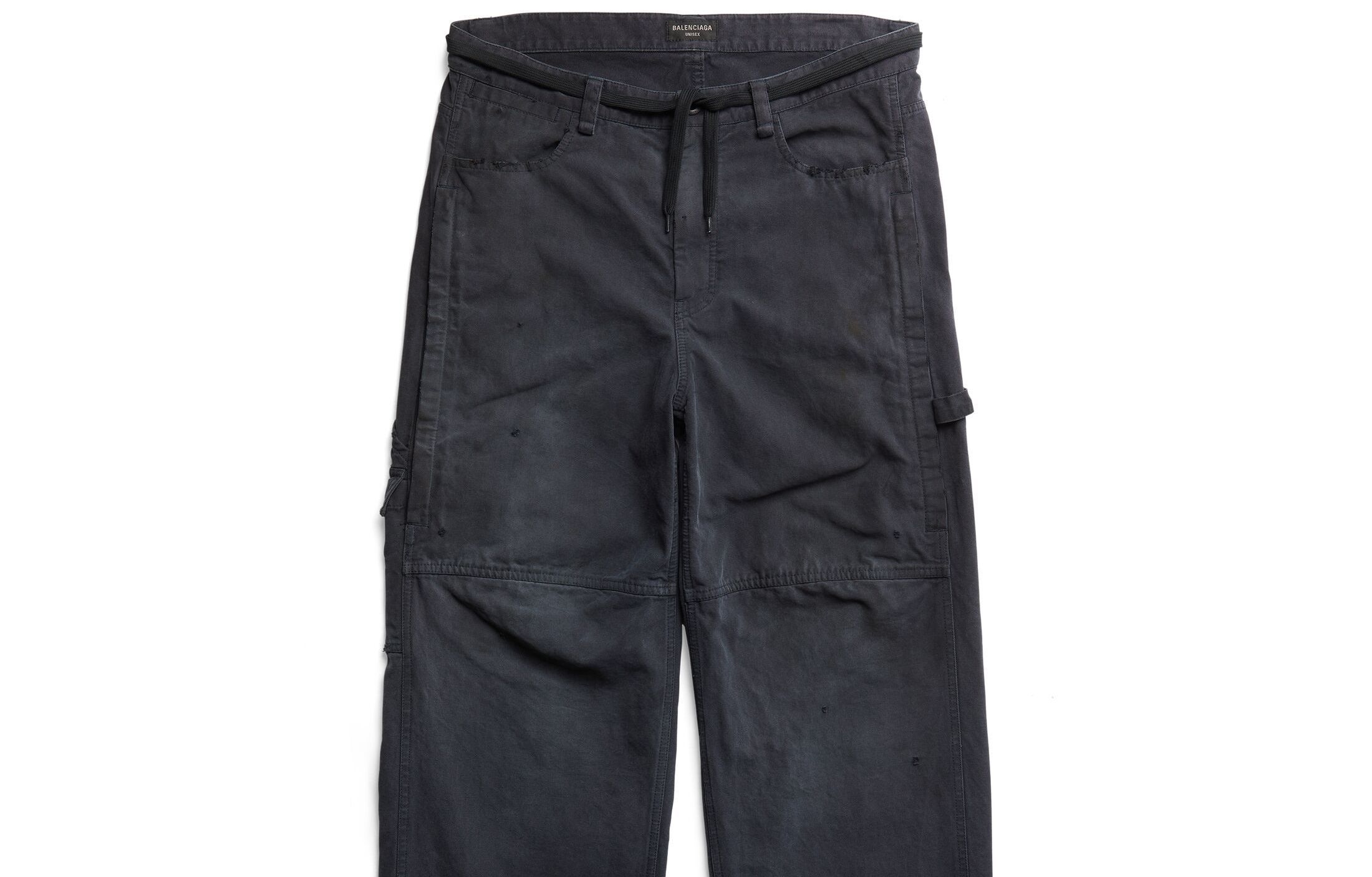 (Women) Balenciaga  Black Loose-Fit Mid-Rise Straight-Leg Cropped Jeans 746491TLP061000