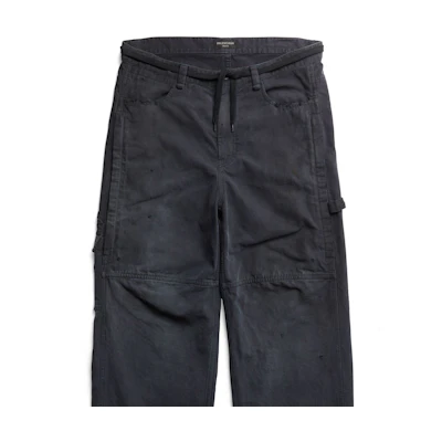 (Women) Balenciaga Black Loose-Fit Mid-Rise Straight-Leg Cropped Jeans 746491TLP061000