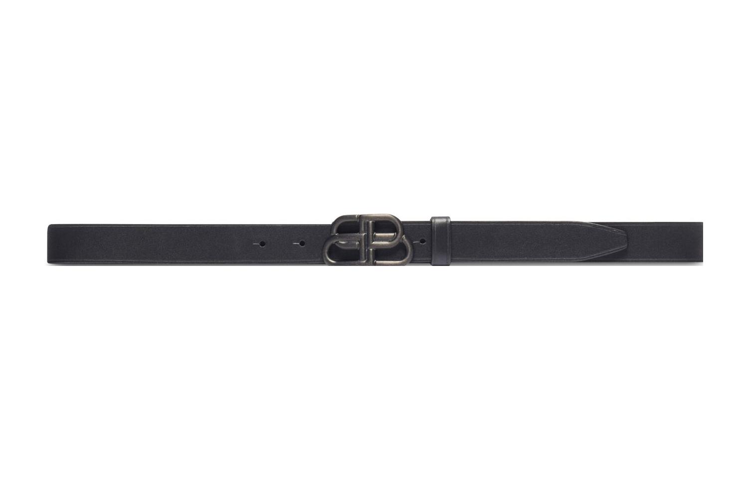 Order (Women) Balenciaga  Black Matte Smooth Buckle Leather Belt 2.8cm Wide. 5816901CH0J1000