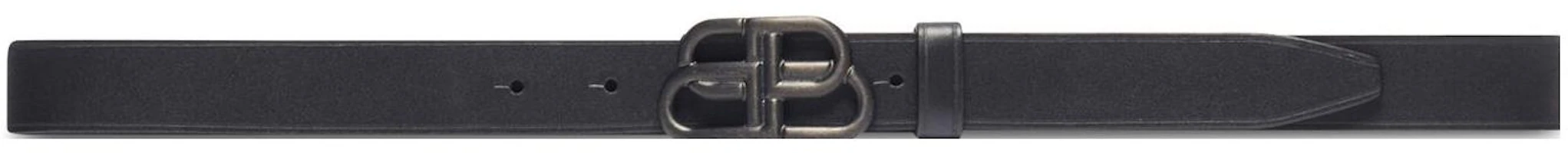 Order (W) Balenciaga Cinturón de Cuero Negro Mate con Hebilla Suave 2.8cm Ancho. 5816901CH0J1000