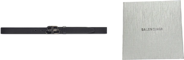 Shop (W) Balenciaga Cinturón de Cuero Negro Mate con Hebilla Suave 2.8cm Ancho. 5816901CH0J1000