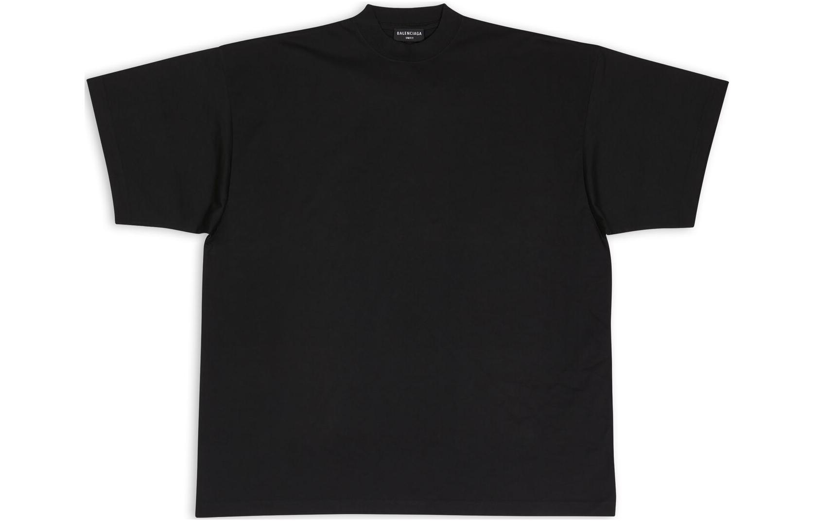 (Women) Balenciaga  Black Oversized Crewneck Short Sleeve T-Shirt SS22. 694576TMVB90100