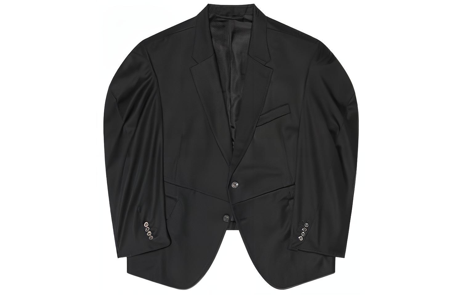 (Women) Balenciaga  Black Single-Breasted Oversized Blazer Jacket. 704469TJT351000