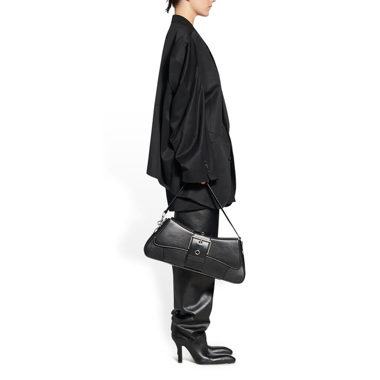 (Women) Balenciaga  Black Single-Breasted Oversized Blazer Jacket. 704469TJT351000 圖 6