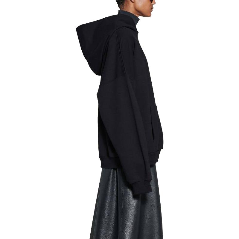 Sizing (W) Balenciaga 黑色純色連帽套頭衛衣. 725558TNVL61070