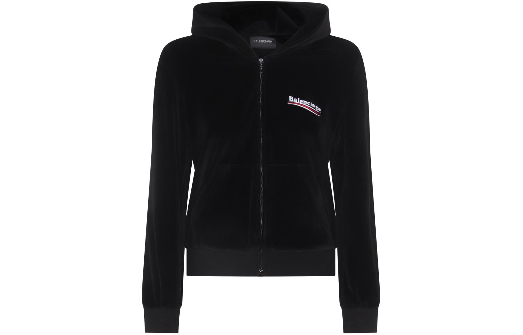 Order (W) Balenciaga Sudadera Chaqueta Negra con Cremallera Estilo Primavera Temprana. 769022TPVJ81070