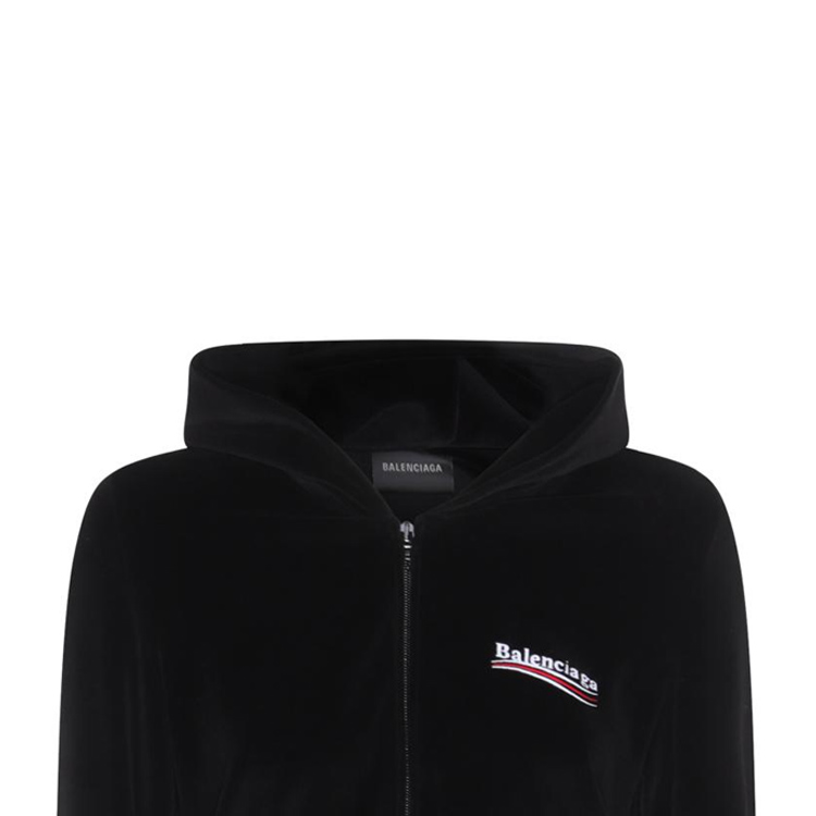 Sizing (W) Balenciaga Sudadera Chaqueta Negra con Cremallera Estilo Primavera Temprana. 769022TPVJ81070