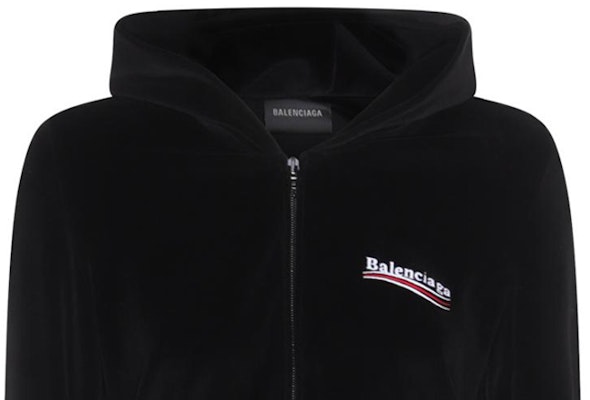 (W) Balenciaga Sudadera Chaqueta Negra con Cremallera Estilo Primavera Temprana. 769022TPVJ81070 Sizing (W) Balenciaga Sudadera Chaqueta Negra con Cremallera Estilo Primavera Temprana. 769022TPVJ81070
