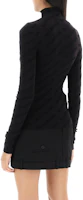 Shop (W) Balenciaga Sweater Hitam Solid High-Neck Pullover Fit Reguler. 768625T52041000