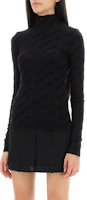 Purchase (W) Balenciaga Sweater Hitam Solid High-Neck Pullover Fit Reguler. 768625T52041000