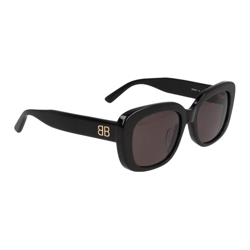 (Women) Balenciaga  Black Square Acetate Sunglasses with UV Protection. BB0295SK001