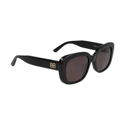 (Women) Balenciaga Black Square Acetate Sunglasses with UV Protection. BB0295SK001