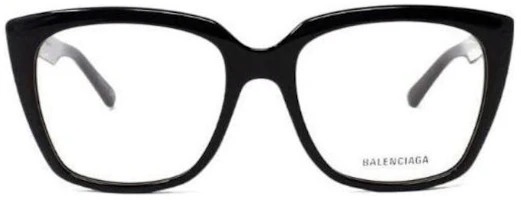 (Women) Balenciaga Black Square Optical Glasses with Solid Color Temples. 8638277.0 (Women) Balenciaga Black Square Optical Glasses with Solid Color Temples. 8638277.0