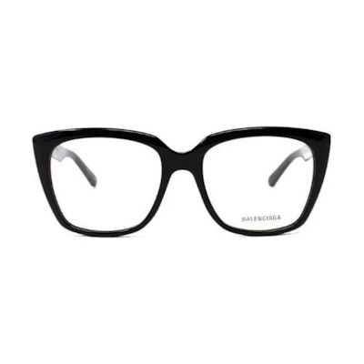 (Women) Balenciaga Black Square Optical Glasses with Solid Color Temples. 8638277.0