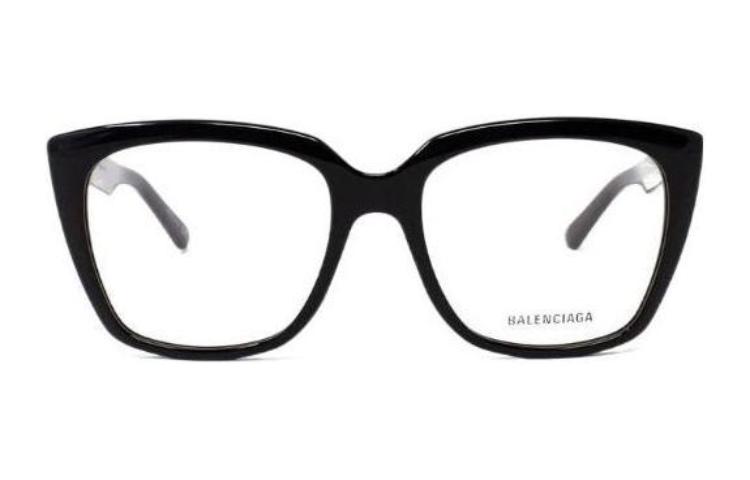 Order (W) Balenciaga Gafas Ópticas Negras Cuadradas con Patillas de Color Sólido. 8638277