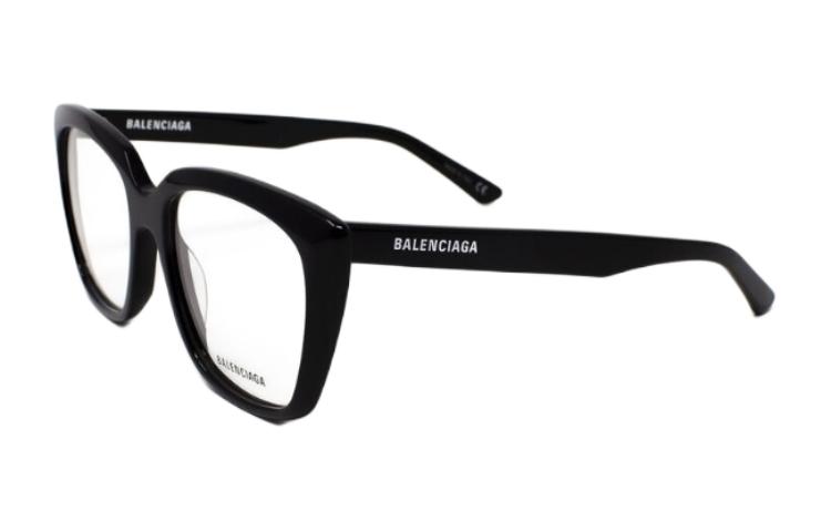 Shop (W) Balenciaga Gafas Ópticas Negras Cuadradas con Patillas de Color Sólido. 8638277
