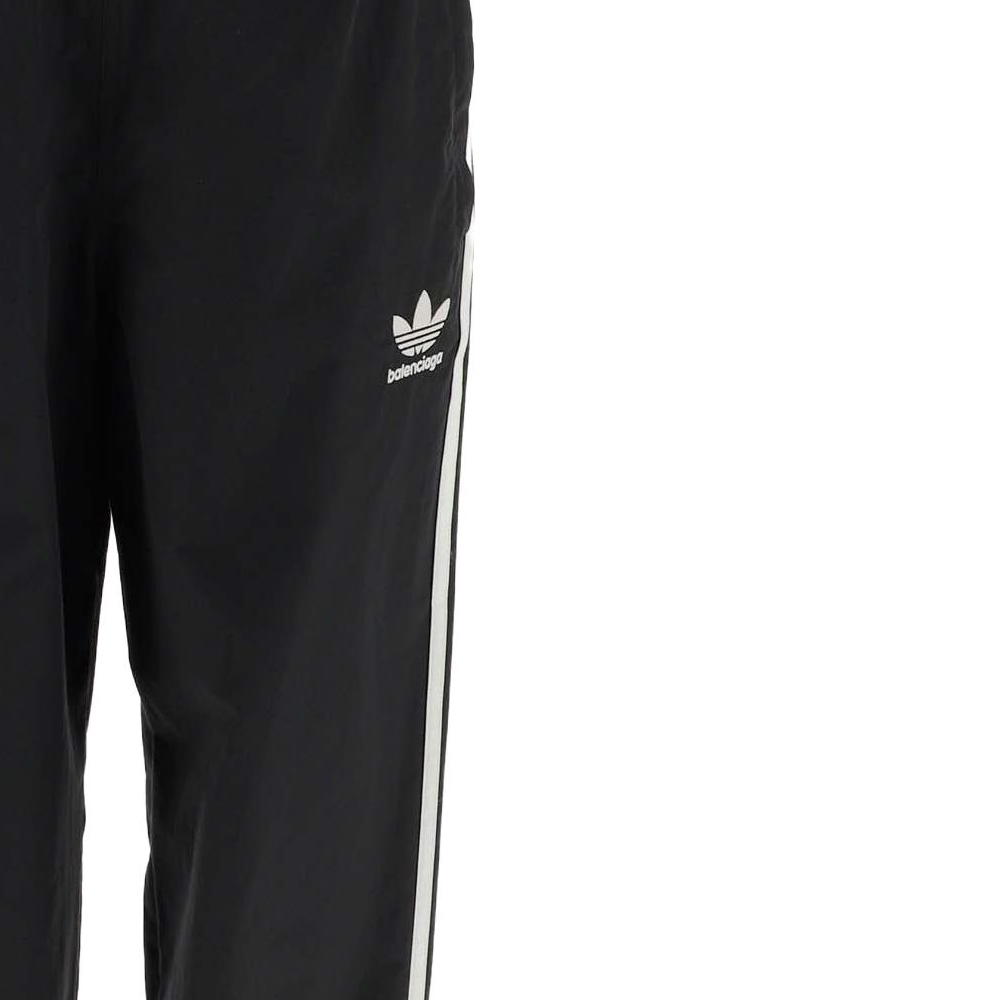 Sizing (W) 발렌시아가 블랙 스트라이프 조거 팬츠 레귤러핏 캐주얼 바지. 725597TNQ251000