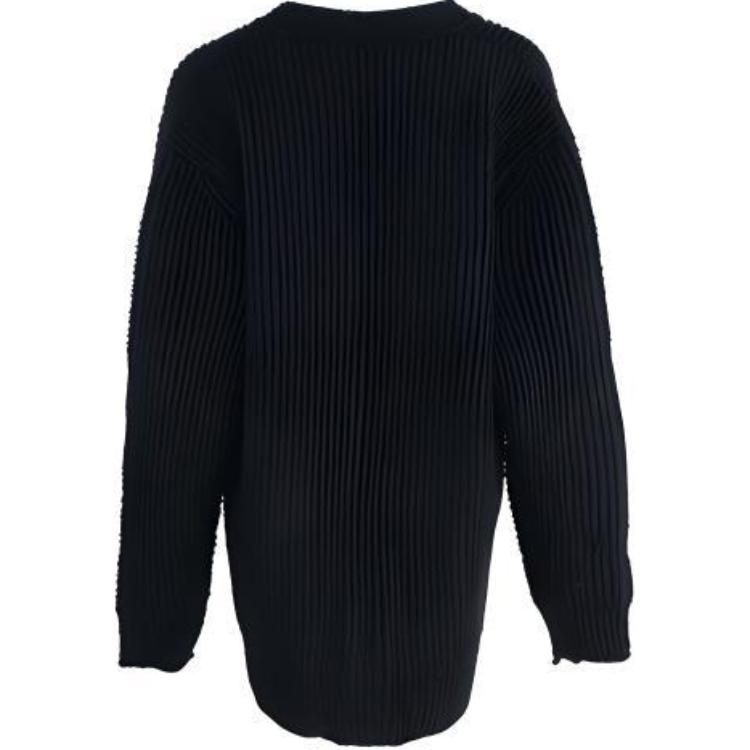 Lookbook (W) 巴黎世家黑色V领纽扣针织开衫带标志刺绣 696182T16450100