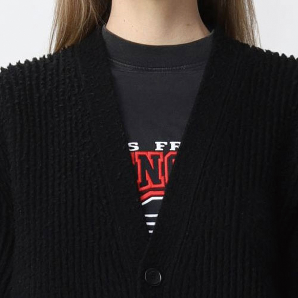 Cheap (W) 巴黎世家黑色V领纽扣针织开衫带标志刺绣 696182T16450100