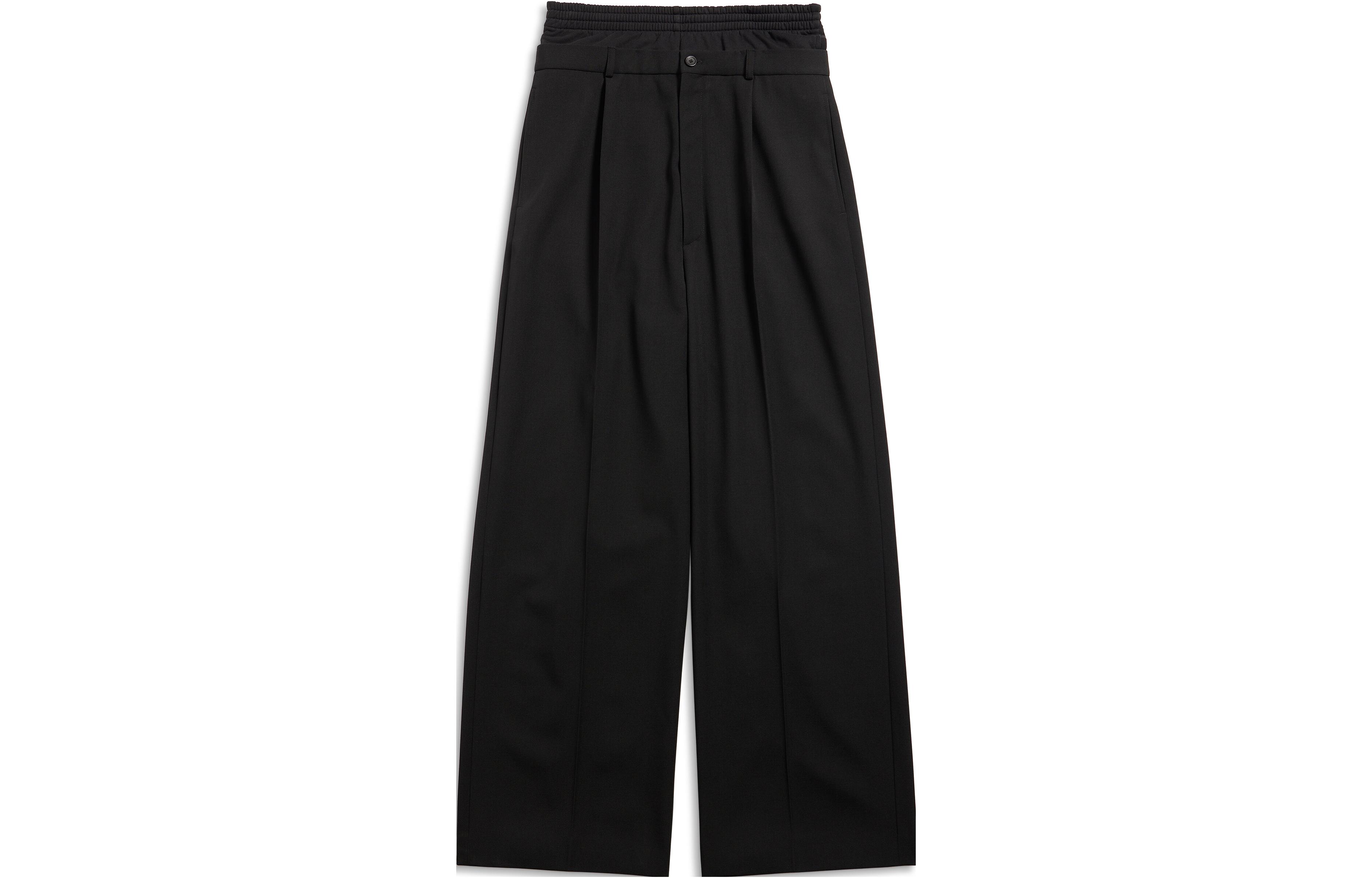 (Women) Balenciaga  Black Wide-Leg Mid-Rise Pants Casual Spring Wear. 768808TPT151069