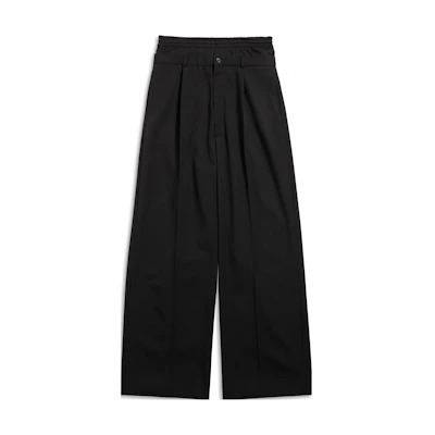 (Women) Balenciaga Black Wide-Leg Mid-Rise Pants Casual Spring Wear. 768808TPT151069