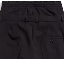 Sizing (W) Balenciaga Celana Panjang Lebar Hitam Mid-Rise Kasual untuk Musim Semi. 768808TPT151069