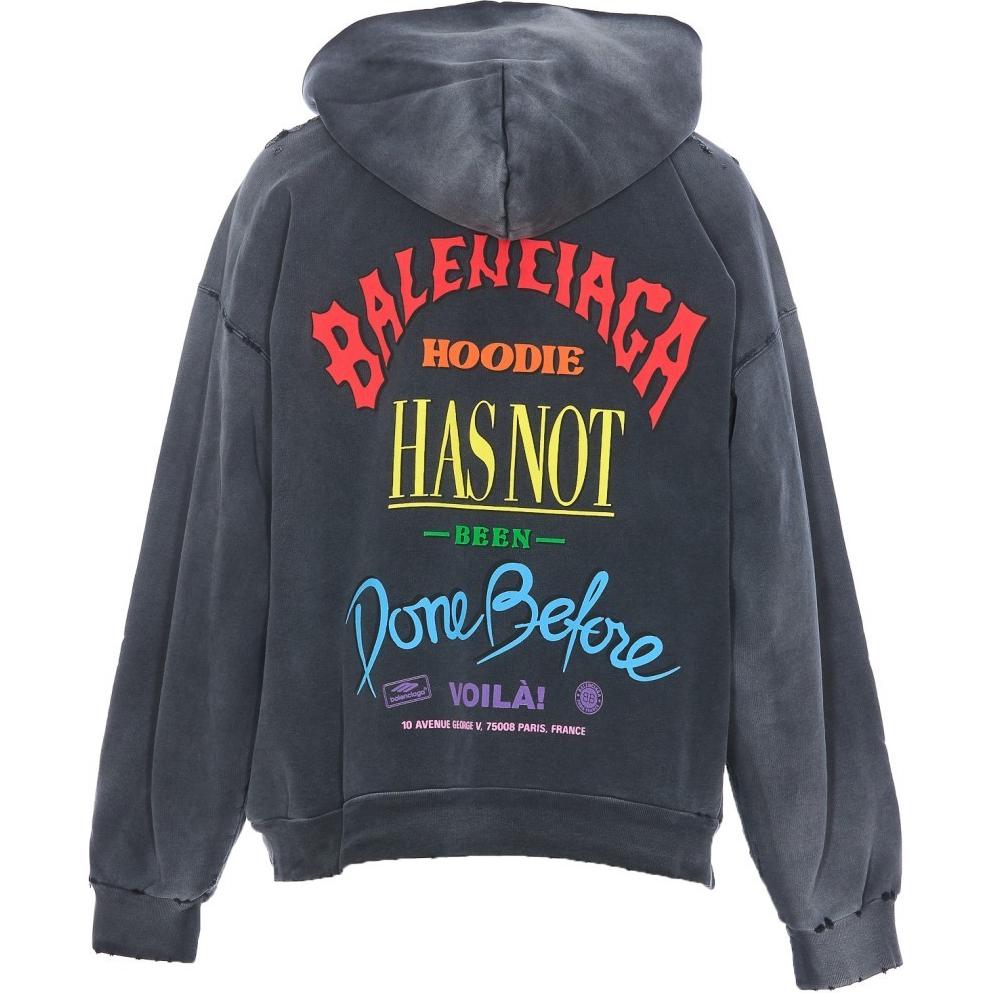 (Women) Balenciaga  Black Zip-Up Letter Hoodie Jacket 770939TQVW51134 圖 3