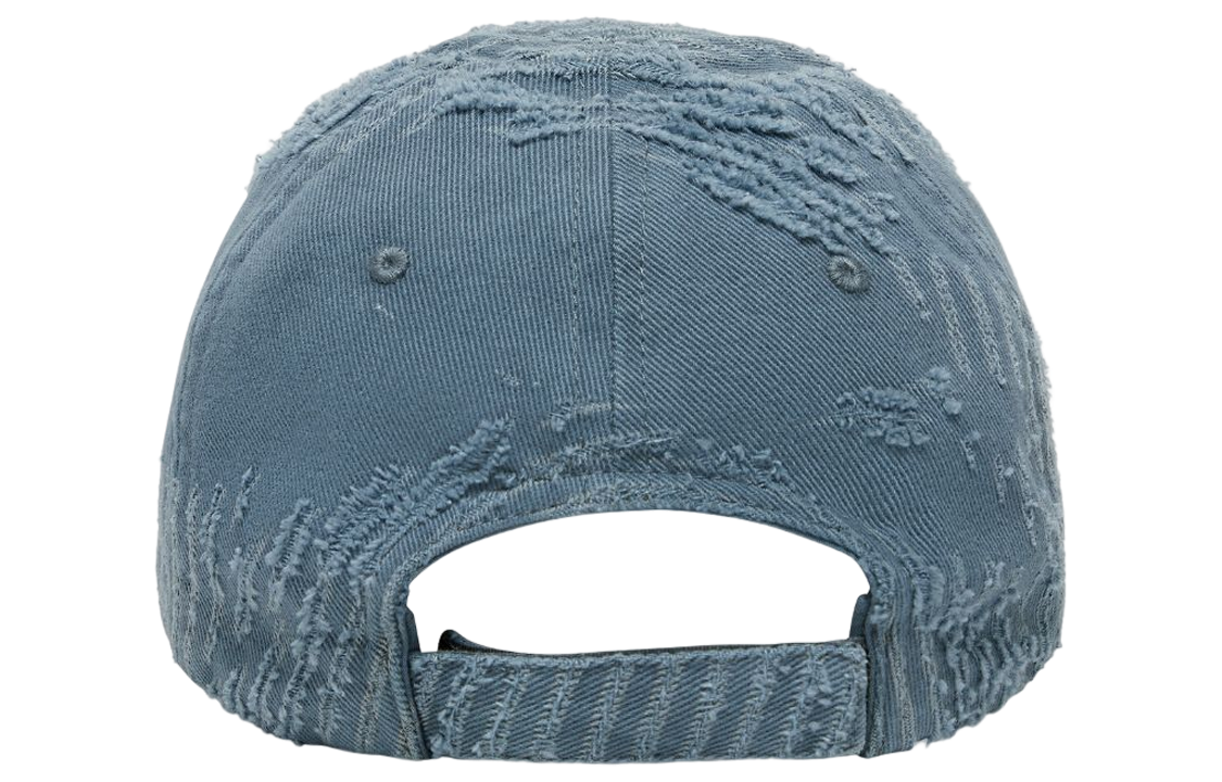 Shop (Women) Balenciaga  Blue Cotton Twill Embroidered Logo Cap. 719281410B24090